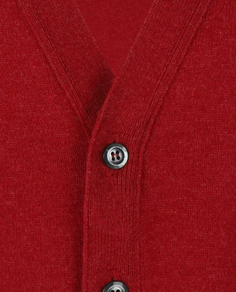 Button Vest Lambswool | Poppy Melange