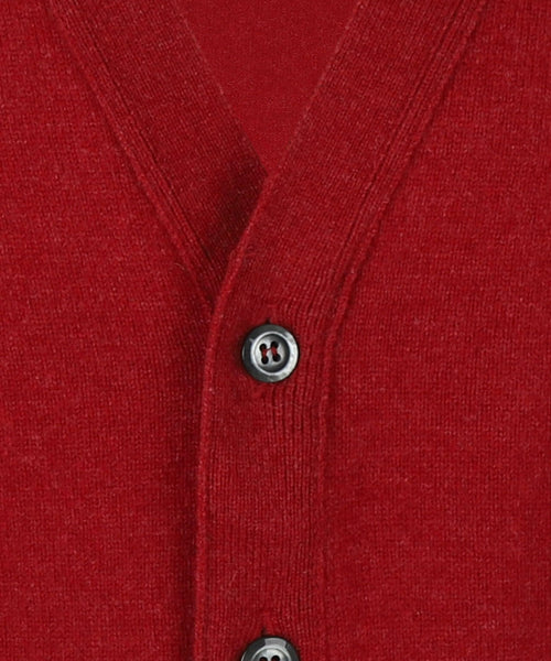 Button Vest Lambswool | Poppy Melange