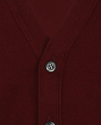 Button Vest Lambswool | Bordeaux