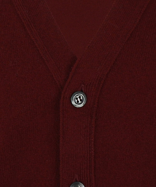 Button Vest Lambswool | Bordeaux