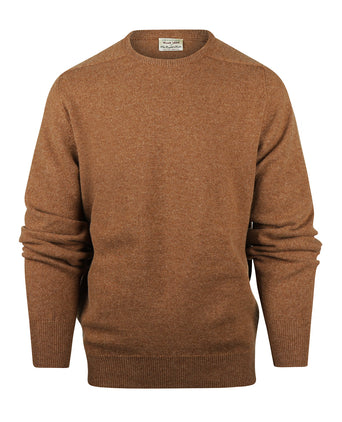 Pullover Lambswool round neck dutch fit | Brown