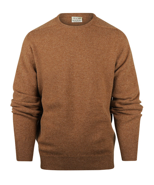 Pullover Lambswool round neck dutch fit | Brown