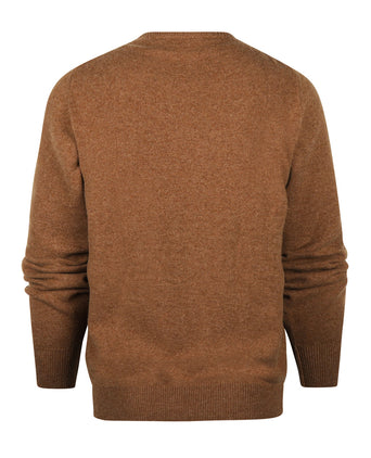 Pullover Lambswool round neck dutch fit | Brown