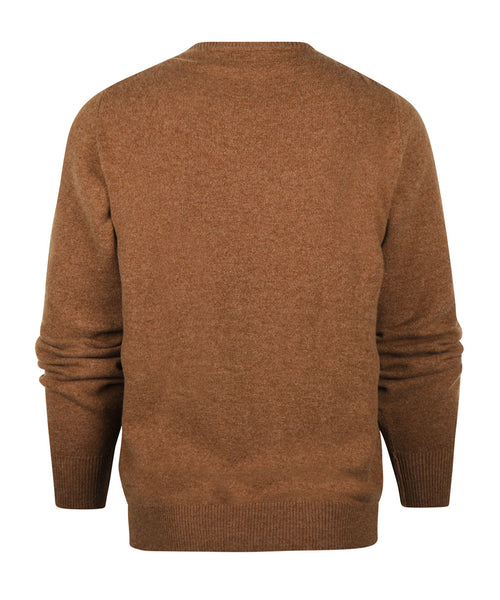 Pullover Lambswool round neck dutch fit | Brown