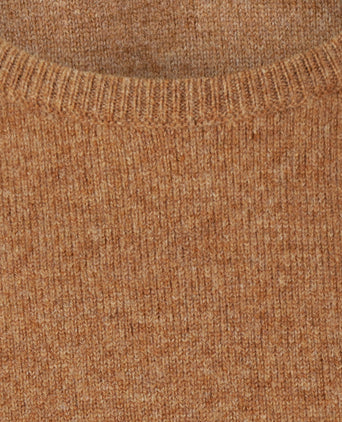 Pullover Lambswool round neck dutch fit | Brown