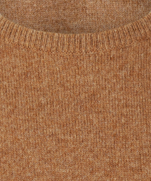 Pullover Lambswool round neck dutch fit | Brown