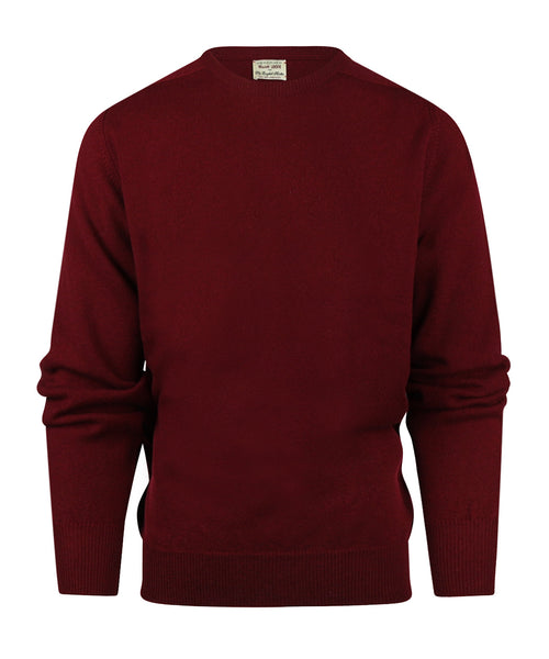 Pullover Lambswool round neck dutch fit | Bordeaux