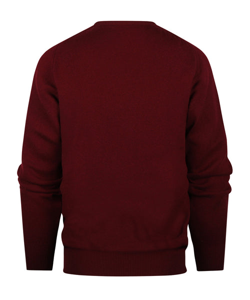 Pullover Lambswool round neck dutch fit | Bordeaux