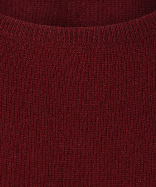 Pullover Lambswool round neck dutch fit | Bordeaux