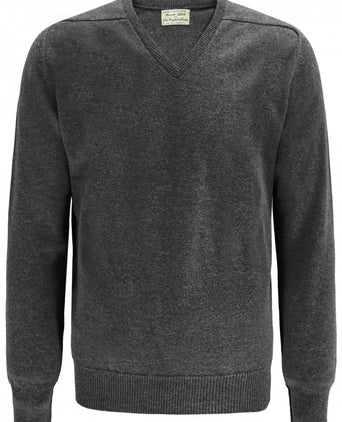 Pullover Lambswool dutch fit v-neck | Charcoal