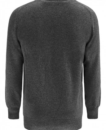 Pullover Lambswool dutch fit v-neck | Charcoal