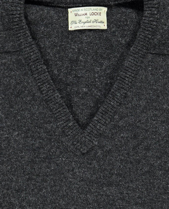 Pullover Lambswool dutch fit v-neck | Charcoal