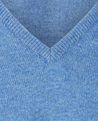 Pullover Lambswool dutch fit v-neck | Blue