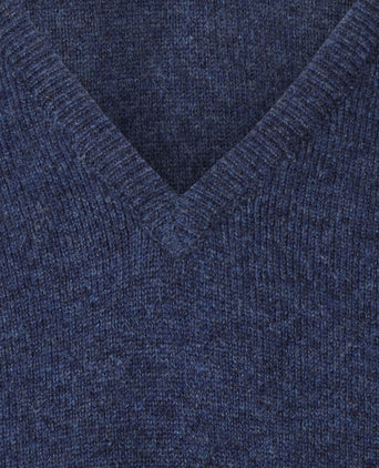 Pullover Lambswool dutch fit v-neck | Blue