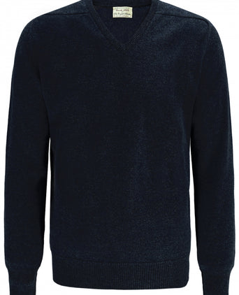 Pullover Lambswool dutch fit v-neck | Navy