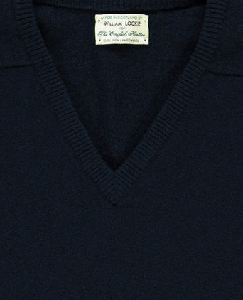 Pullover Lambswool dutch fit v-neck | Navy