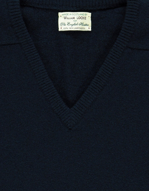 Pullover Lambswool dutch fit v-neck | Navy