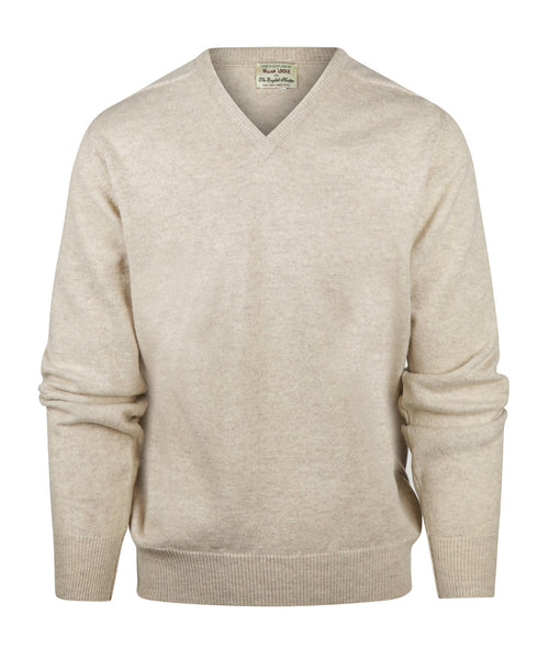 Pullover Lambswool dutch fit v-neck | Linen