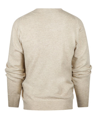 Pullover Lamswol dutch fit v-hals | Linen