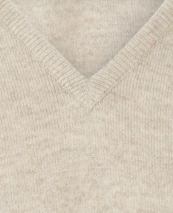 Pullover Lambswool dutch fit v-neck | Linen
