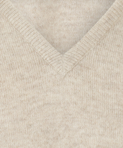 Pullover Lambswool dutch fit v-neck | Linen
