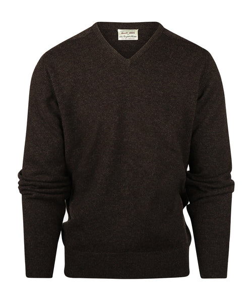 Pullover Lamswol dutch fit v-hals | Cocoa