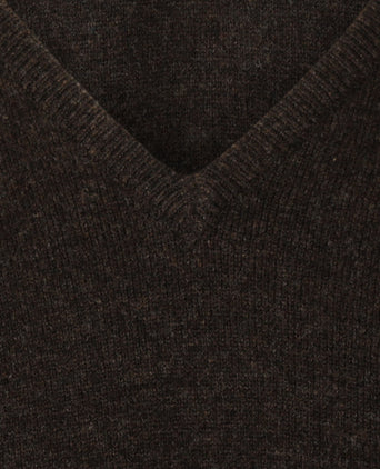 Pullover Lamswol dutch fit v-hals | Cocoa