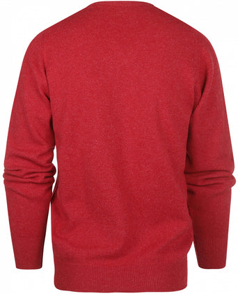 Pullover Lambswool dutch fit v-neck | Poppy Melange