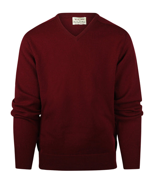 Pullover Lamswol dutch fit v-hals | Bordeaux
