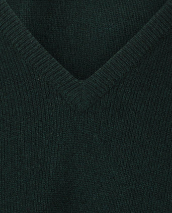Pullover Lambswool dutch fit v-neck | Tartan Green