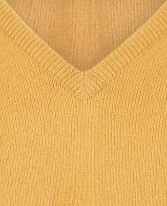 Pullover Lamswol dutch fit v-hals | Harvest Gold
