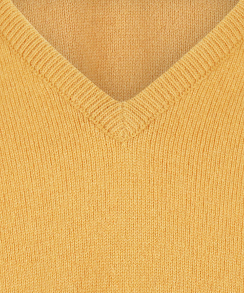 Pullover Lambswool dutch fit v-neck | Harvest Gold