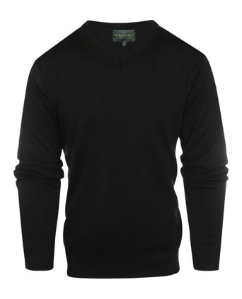 Merino wool v-neck sweater | Black