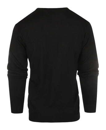 Merino wool v-neck sweater | Black