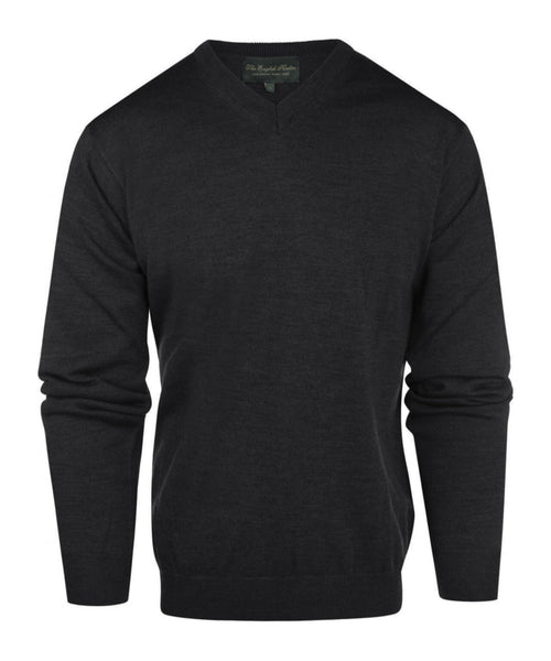 Pullover merino wool v-neck | Charcoal