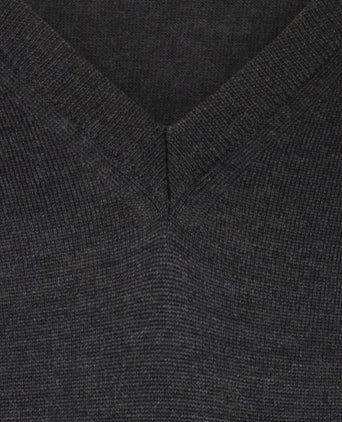 Pullover merino wool v-neck | Charcoal
