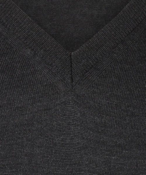 Pullover merino wool v-neck | Charcoal