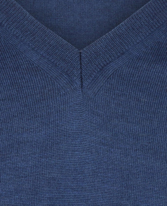Merino wool v-neck sweater | Blue