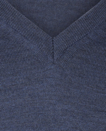 Pullover merino wool v-neck | Light Indigo