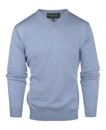 Merino wool v-neck sweater | Light Blue