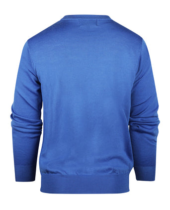 Merino wool v-neck sweater | Blue