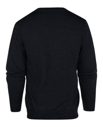 Merino wool v-neck sweater | Blue-grey