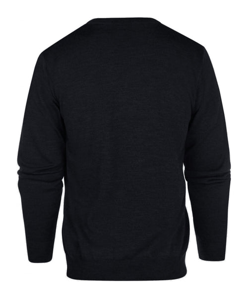 Pullover merino wol v-hals | Blauwgrijs
