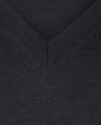Merino wool v-neck sweater | Blue-grey