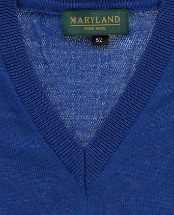 Pullover merino wool v-neck | Cobalt