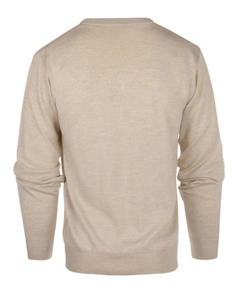Pullover merino wool v-neck | Beige