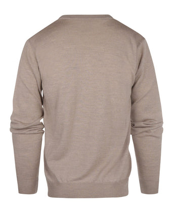 Merino wool v-neck sweater | Dark Beige
