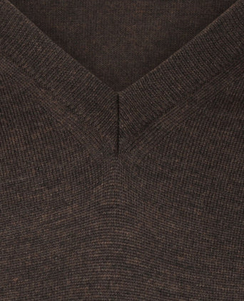 Merino wool v-neck sweater | Dark Brown