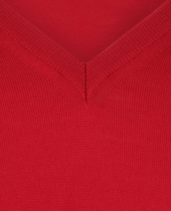 Merino wool v-neck sweater | Red