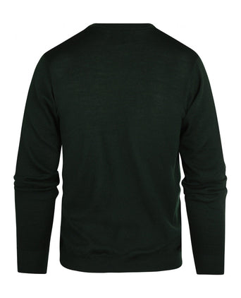 Merino wool v-neck sweater | Green